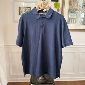 Nordstrom Men’s Polo Golf Shirt Dark Blue Pique Cotton XXL
